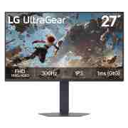 LG 27-инчов UltraGear™ G5, 300&nbsp;Hz FHD гейминг монитор, Изглед отпред на 27-инчовия гейминг монитор LG UltraGear G5, включващ IPS дисплей с FHD (1920×1080) резолюция, 300&nbsp;Hz честота на опресняване и 1&nbsp;ms (GtG) време за реакция, подчертавайки плавния геймпл, 27G550B-B, thumbnail 2